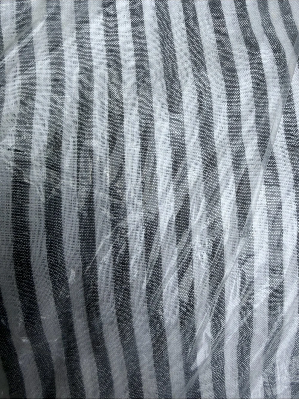 Quince NWOT European Linen Duvet Cover in Grey and White Stripe King